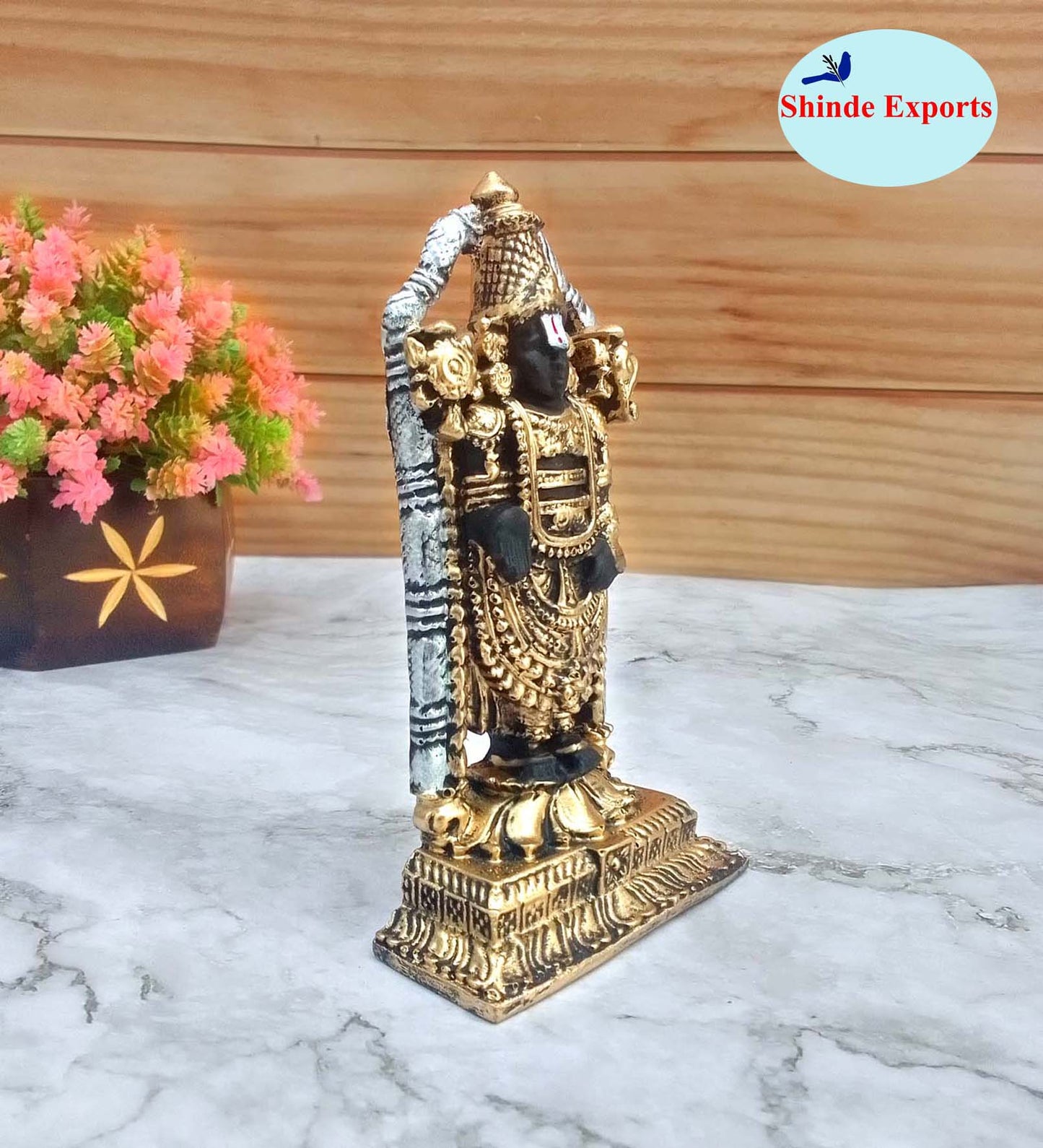 SHINDE EXPORTS Govinda Idol for car Dashboard/Balaji murti for car/tirupati Balaji murti/Balaji Statue for Pooja Room