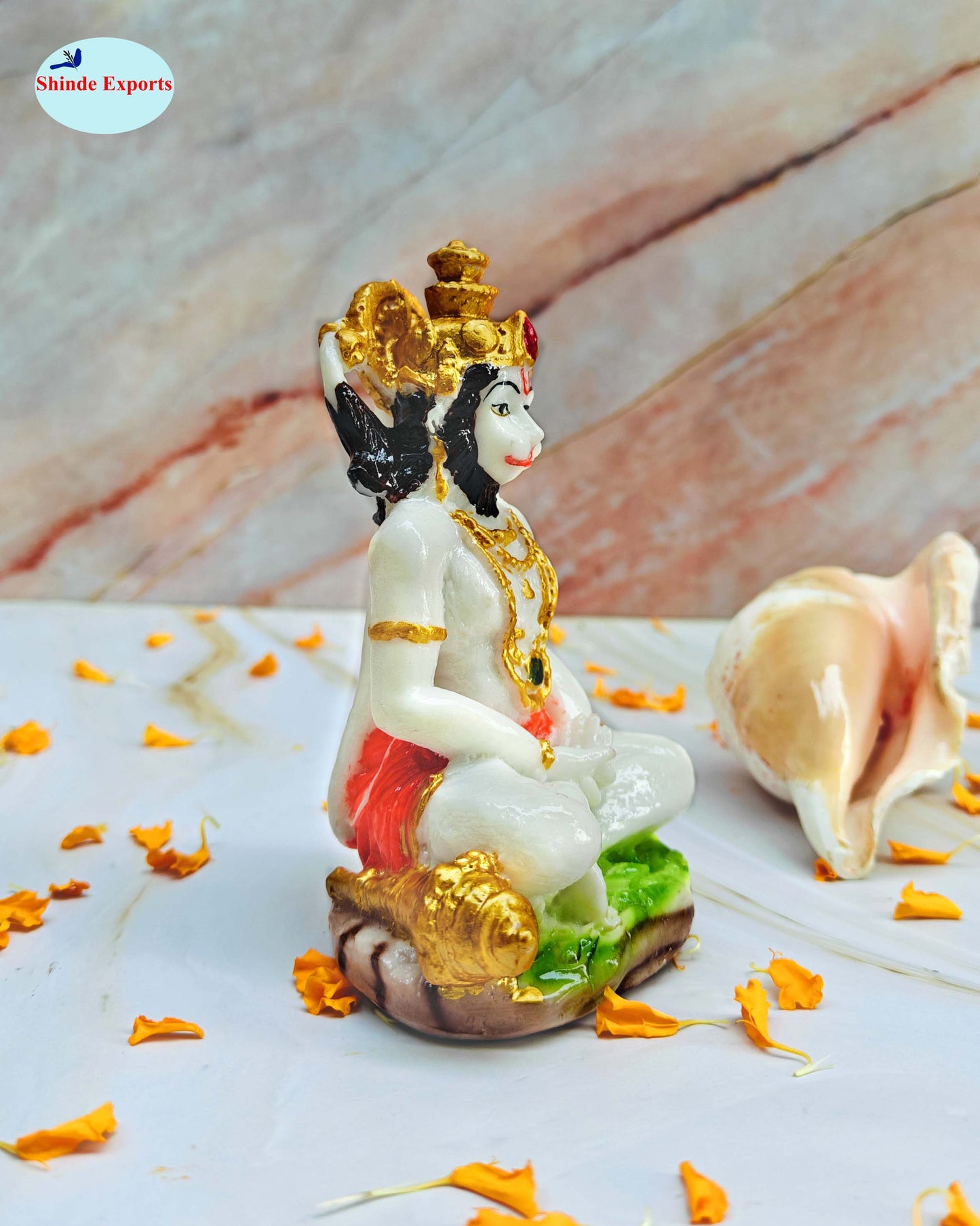 SHINDE EXPORTS Small Size Marble Hanuman Idol murti for car Dashboard Home puja