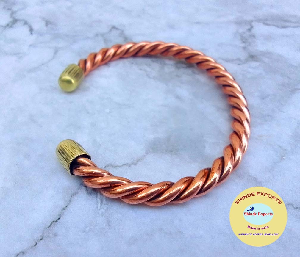 SHINDE EXPORTS pure copper kada bracelet for men women original light weight