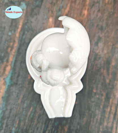 SHINDE EXPORTS marble shivling idol with shiva parvati parivar for home puja car dashboard gift