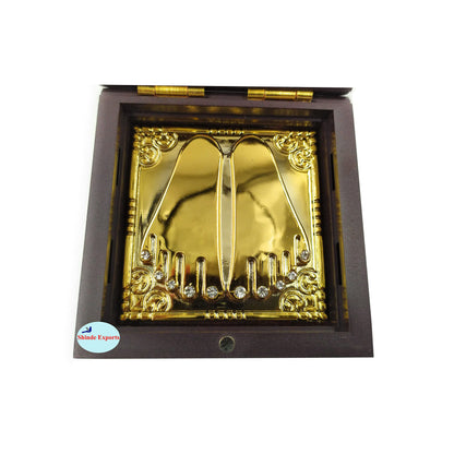 SHINDE EXPORTS Shirdi Sai Baba Decorative Photo Frame box with Charan Paduka for God Pooja and Gift.
