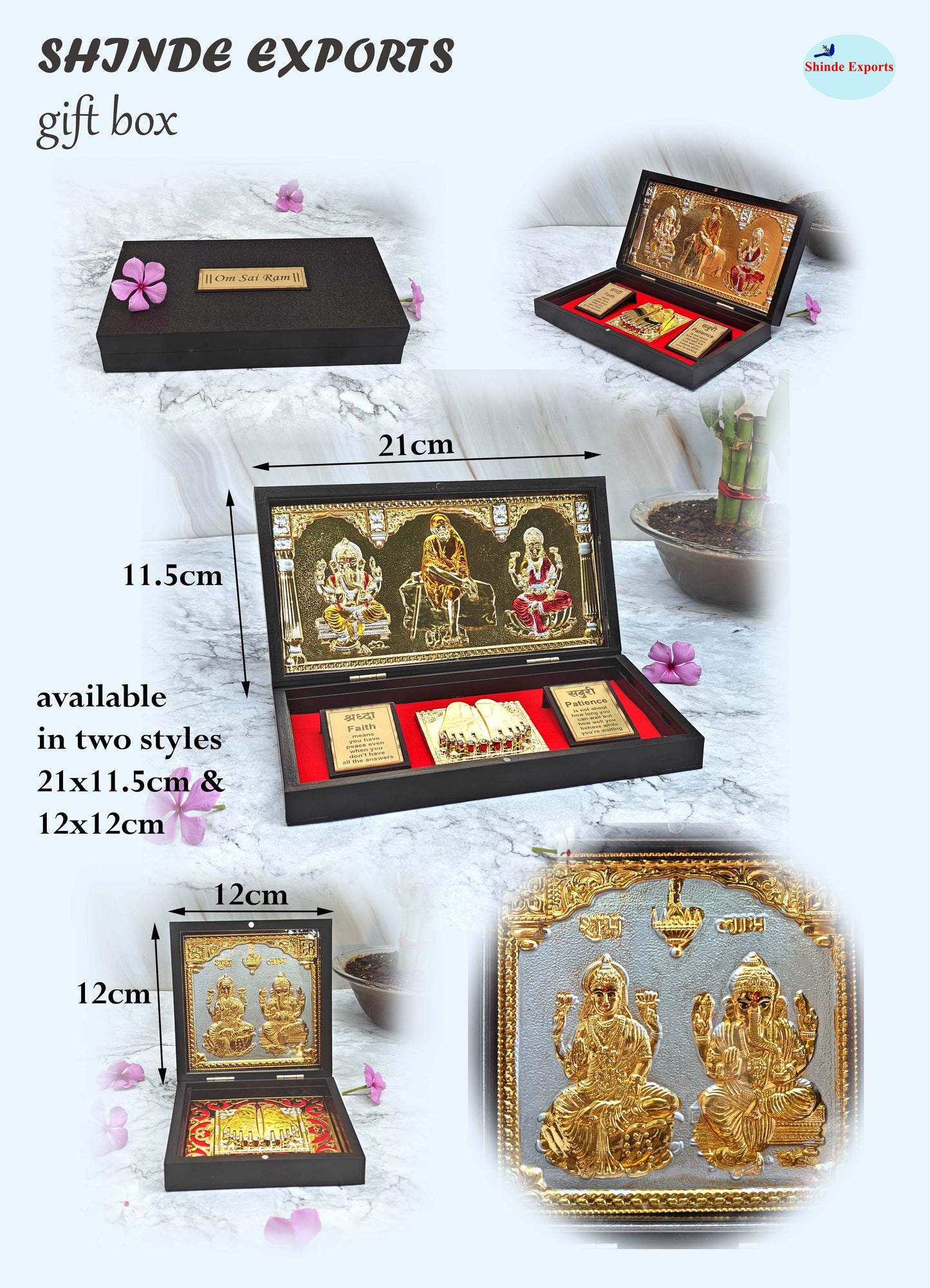SHINDE EXPORTS Shirdi Sai Baba Charan paduka Gift Box for puja