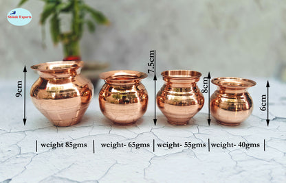SHINDE EXPORTS Small Size Copper tamba lota Kalash for puja Drinking Water Pooja