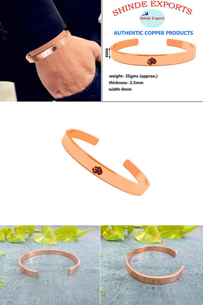 SHINDE EXPORTS pure copper kada for men bracelet for men pure jay shri ram bracelet and Om coper braceletr