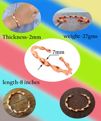 SHINDE EXPORTS heavy pure original copper tamba kada bracelet for men and women health boys