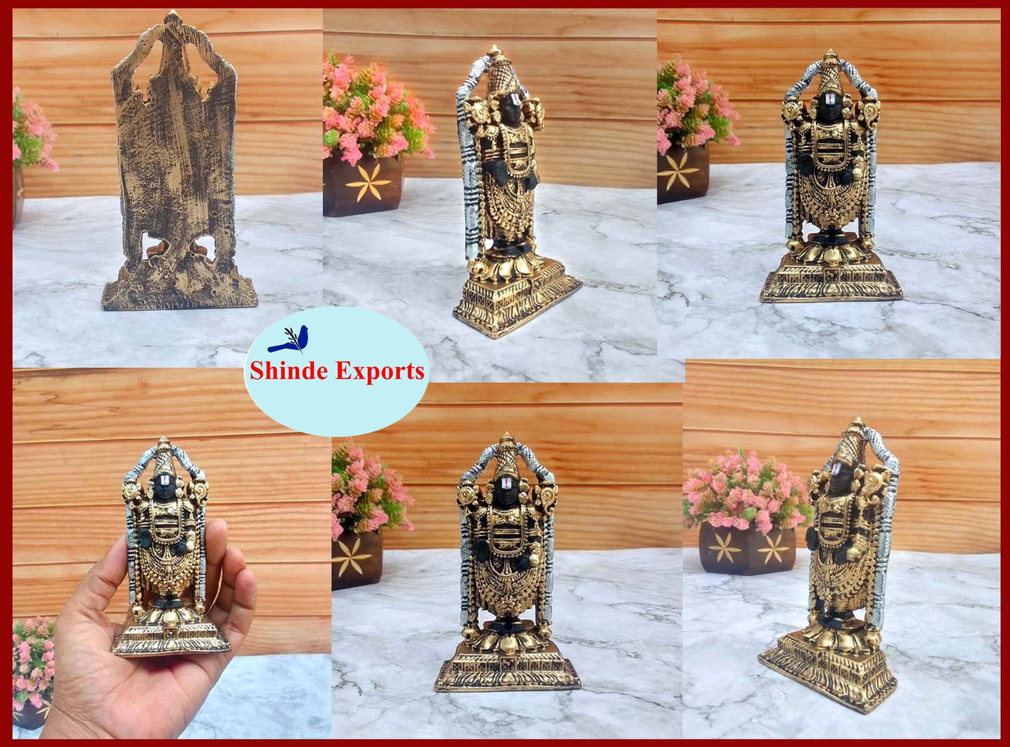 SHINDE EXPORTS Govinda Idol for car Dashboard/Balaji murti for car/tirupati Balaji murti/Balaji Statue for Pooja Room