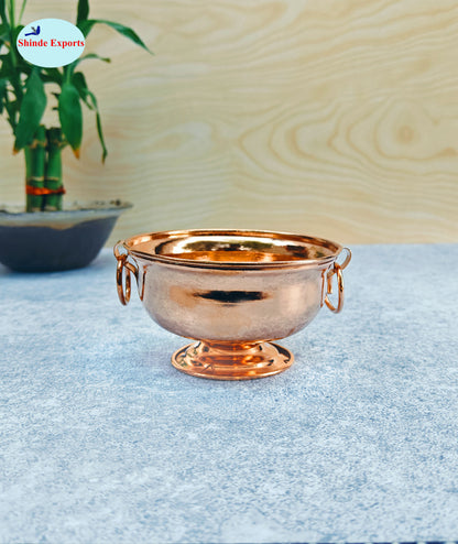 SHINDE EXPORTS Small Pure Copper puja Pot tamba Kalash Decorative panchamrutham Bowl for gangajal Water Vessel for Home Pooja