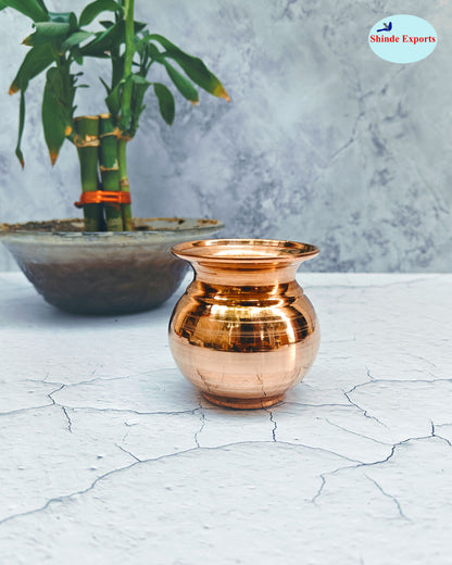 SHINDE EXPORTS Small Size Copper tamba lota Kalash for puja Drinking Water Pooja